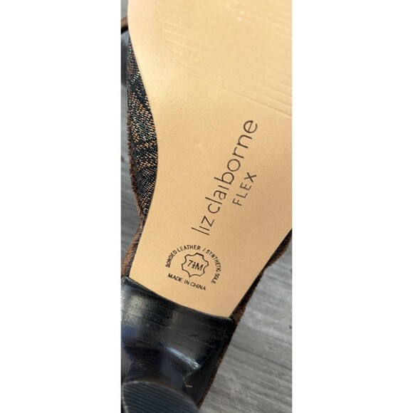 Liz Claiborne Flex Brocade Velvet Slip On Kitten Heels Size 7.5 Brown Glam - Picture 6 of 7